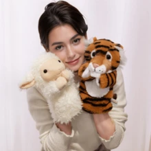 25厘米/9.84英寸森林动物手偶毛绒玩具 - 柔软的填充动物，趣味益智玩具，非常适合角色扮演和讲故事 | 动物园主题儿童学习礼物、生日礼物、派对礼物、情人节礼物、母亲节礼物、感恩节礼物、复活节礼物、斋月礼物 - 彩色 - 查看 3