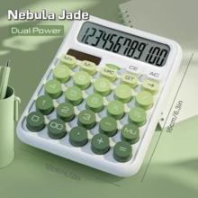 Elegant Solar-Powered Calculator - ASMR Keypress Sounds And Sunset Gradient Effect, Creates A Studying And Office Atmosphere - Sparkling Lime - View 7