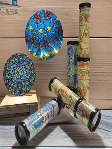 Caleidoscopio giratorio grande, caleidoscopio mágico transformador, caleidoscopio de colores cambiantes, colores aleatorios, adecuado para expandir la imaginación, regalos para amigos, regalos creativos, regalos interactivos - Multicolor - Ver 1