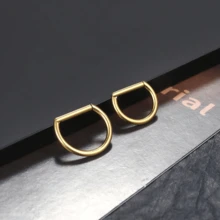 3件套朋克风G23钛金属铰链式鼻环，月亮D形，16G鼻中隔环，身体穿刺饰品，卡扣式耳骨耳钉，女士款 - 鈦合金穿孔首飾 - 查看 10