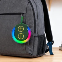 Altavoz portátil, altavoz Bluetooth portátil para exteriores, altavoz Bluetooth portátil de mano que cambia de color, resistente al agua y al polvo, sonido estéreo, audio potente, puerto USB, iluminación ambiental vibrante, subwoofer robusto y batería de larga duración. - Verde - Ver 2