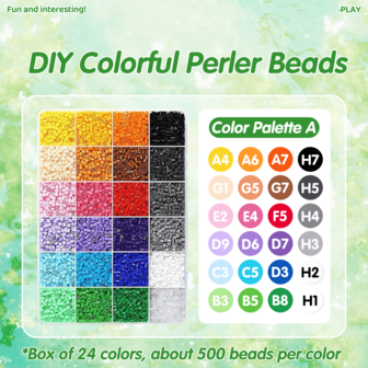 2.5mm Fuse Beads, 24 Colors /1200 Pieces, Mard Classic Size, Suitable For Pixel Art, Handicrafts And Handmade Gifts, Jewelry Making, Supplementary Supplies