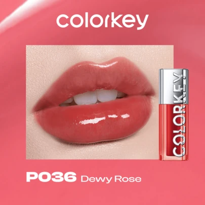 Brillo de labios ondulado COLORKEY, tinte de labios nutritivo de alto brillo y sin pegajosidad, repara las líneas de los labios y previene la sequedad, cuidado labial nutritivo, set de brillo de labios tipo cojín de cristal, Y2K para chicas en primavera/verano, regalo para el Día de la Madre/cumpleaños, esencial para fiestas