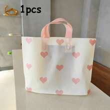 100/50/20/10pcs Heart Pattern Thick Plastic Gift Bags, Reusable, Large Grocery Shopping Tote Bags, Birthday Surprise Gift Packaging. Love Heart Matte Finish Handbags, Elegant Matte Craftsmanship, Convenient Handheld Design, Easily Create A Ceremonial Gifting Atmosphere For Birthdays, Weddings, Bridal Showers, Baby Showers, Halloween, Christmas, Thanksgiving - Multicolor - View 8