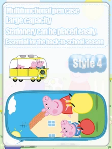 Peppa Pig Cartoon Large-Capacity Stationery Box, Pencil Case, Cute Theme Anime Pen Case - Multicolor - View 16