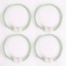 4 件磁性窗帘系带，带仿珍珠装饰 - 经典涤纶绳窗帘钩，适用于客厅、卧室、厨房、酒店、宿舍、学校的家居装饰