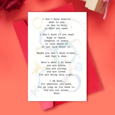 1pc Romantic Sympathy Card Valentine's Day Card Birthday Card "In Your Strength I See Courage | You Are Brave, You Are Loved, And You Are Never Alone" Heartfelt Sympathy Cards - Greeting Cards For Family, Friends, Parents, And Neighbors