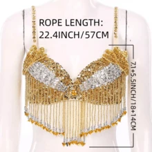 Bộ trang phục đính sequin tua rua thủ công 1 món, thích hợp cho múa bụng, ca hát, phong cách đường phố hở lưng, hộp đêm, phong cách boho, phong cách cổ điển, phù hợp cho lễ hội, tiệc tùng, cuộc sống về đêm, trang phục đi biển, trang phục và phụ kiện du lịch. - Nhiều màu - Xem 4
