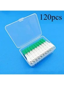 柔软牙间刷，蓝色刷毛，牙线清洁器，适用于牙套和正畸矫治器，不含甲醛，原味 - 含收纳盒