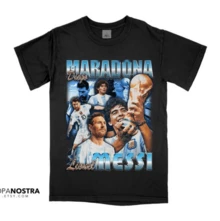 Maradona Shirt_ Vintage Bootleg Style Tee - Argentina World Cup - Black - View 1