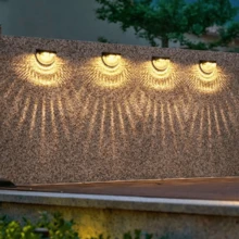 6pcs Solar Fence Lights, Warm White Light, Commercial Street Emergency Lights, IP65 Waterproof, No Wiring Needed, Easy Installation. Garden Outdoor Wall Lamps, Home Emergency Lights, Garage Lights, Patio Garden Decor, Balcony Villa Decoration, Outdoor Landscape Lighting, Solar Powered, With Light Sensor, Suitable For Fence, Yard, Stairway Lighting. - Multicolor - View 7