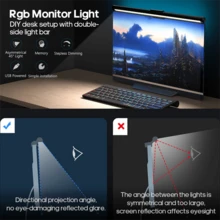 1pc LED Display Light Strip, Screen Mount Desk Lamp, Adjustable Brightness, Reading Lamp, USB Powered, Computer Office Eye Protection Lamp, Suitable For Gaming And Home Office Setup, Cool White, Warm White, Neutral White, Desktop Game Accent Lighting - Three-color Lighting - View 11