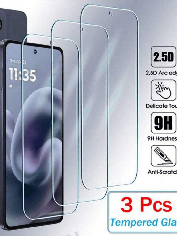 3片装钢化玻璃屏幕保护膜，兼容摩托罗拉 Moto Edge 50 30 Neo 20 G100 Pro G G86 G35 G34 G56 G55 G54 G84 G75 G24 G15 G53 G04 G82 G05 G22 G14 G73 G72 G60 Power E15 E14 E13 E32 G Stylus Power Play 2025 2024 2023 2022，高清屏幕保护膜，无气泡，防刮花 - 無色 - 查看 28