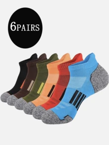 1/6 Pairs Men's Casual Boat Socks, Soft & Comfortable, Stylish & Minimalist, Great Gift - Multicolor - View 13