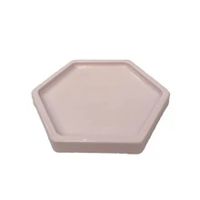 Large Hexagonal Mosaic Tray 18cm Various Colors Decoration - Candy Pink - View 2