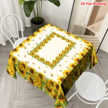 1/20pcs Polyester Sunflower Pattern Tablecloth, Suitable For Home Kitchen Outdoor Garden Party Decoration, Holiday Decor, Family Gift, Home Decor, Spring Decoration - Multicolor - View 8