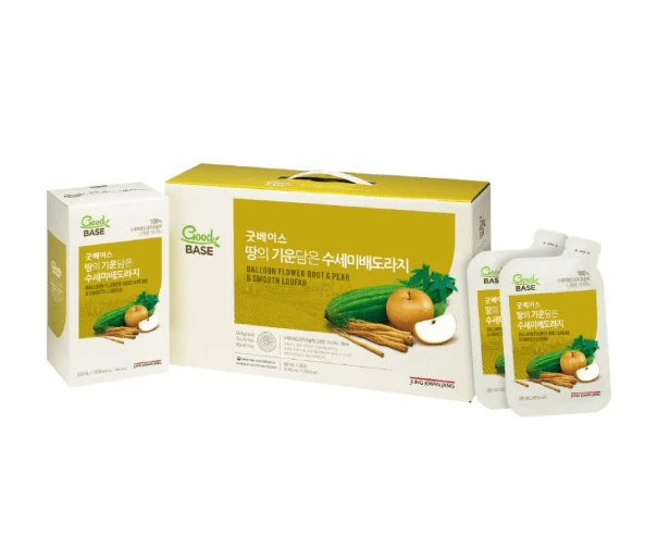 Jung Kwan Jang Good Base Korean Herbal Wellness Liquid Drink 80ml * 30 Sachets | Daily Plant-Based Balance, Convenient Pouch Type - 桔梗花根_梨形_光滑絲瓜絡 - 查看 1