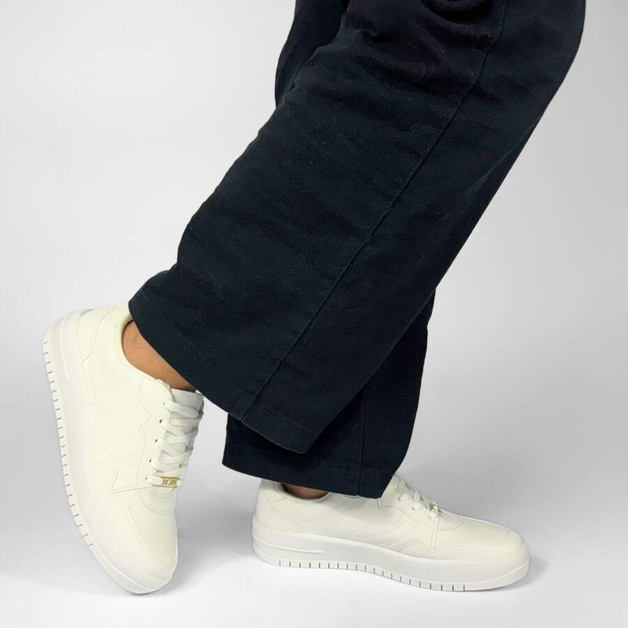 Tênis Feminino Branco Casual da Vizzano Original Estiloso Confortável Flatform Macio Confortável
