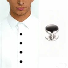 袖扣，新郎结婚礼物，高品质燕尾服袖扣，新款男士袖扣，圆形油滴贝壳袖扣套装，现货，男士法式袖口商务纽扣，燕尾服纽扣 - 白色 - 查看 12