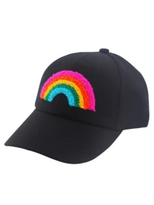 Kids Cute Rainbow Baseball Cap, Fashion Wide Brim Sun Hat For Girls, Spring/Summer - 1PC - View 6