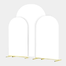 3 Pack Arch Backdrop Cover (7.2FT/6.6FT/6FT), White Wedding Arch Cover, Spandex Balloon Arch Cover, Round Top Chiara Backdrop Arch Cover For Wedding Ceremony, BabyShowe - 白色背景布 - 查看 6