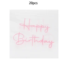 20pcs/40pcs/100pcs White And Pink Happy Birthday Cocktail Napkins Elegant Light Pink Happy Birthday Letter Printing Disposable Beverage Napkins Square Paper Dessert Tissue For Women Princess Girls Birthday Baby Shower Holiday Party Supplies - Pink Letters - View 6