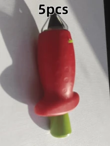 1pc Stainless Steel Strawberry Huller | Red Handle Strawberry Stem Remover, Easy To Use Kitchen Prep Tool For Removing Fresh Strawberry Stems - Multicolor - View 14