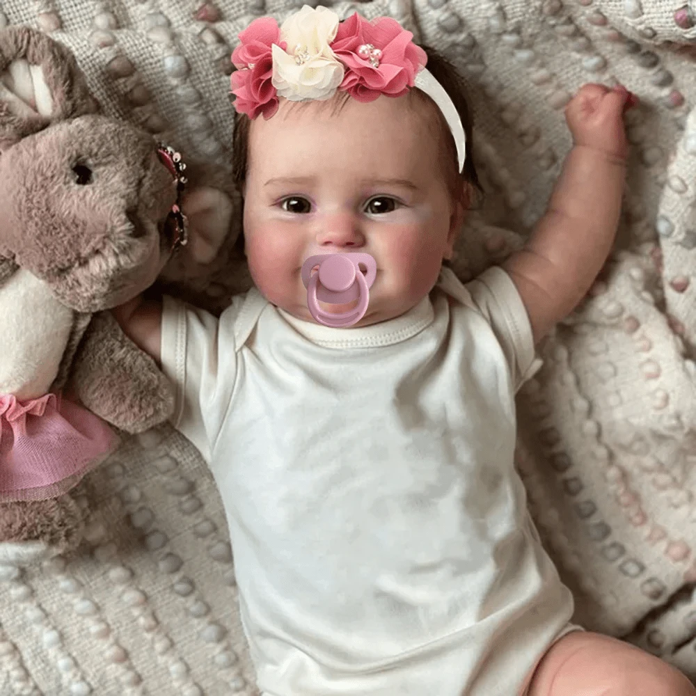 50CM Full Vinyl Body Waterproof Reborn Doll Maddie Hand-Detailed Painted With Visible Veins Lifelike 3D Skin Tone Toy Gift - White - View 1