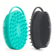 This Double-Sided Body Scrub Brush And Loofah Scrub Brush Features A Scalp Massage Function. The Textured Bristles Soothe And Relieve Muscle Tension After Exercise Or Prolonged Sitting. - Multicolor - View 3