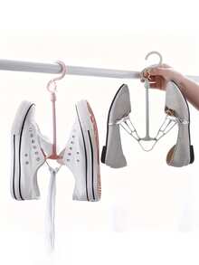 Plastic Shoe Drying Rack - Sturdy Double Hook Shoe Rack - Space-Saving Multi-Hook Storage Rack - Suitable For Indoor/Outdoor - Wind-Resistant Shoe Rack, Balcony, Entrance, Wardrobe Storage, Shoe Rack, Balcony Storage, Minimalist Design, Lightweight Design, Shoe Storage Box - Multicolor - View 6