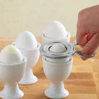 1 pieza Rompedor de cáscara manual de acero inoxidable, adecuado para diversos tamaños y especificaciones de huevos, para romper rápidamente la cáscara, herramienta para abrir la cáscara de huevo, utensilios de cocina