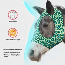 Green Milk Texture Horse Fly Mask, Soft & Skin-Friendly, UV Protection, Mosquito & Fly Proof, Suitable For All-Day Horse Protection