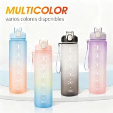 YC-HOGAR Botella de Agua 1L Moda Deportes Al Aire Libre Antifugas Viaje Portátil Hidratación Taza Libre de BPA Duradera Ligera Ecológica Aventura Fitness - Rosa Pálido - Ver 4
