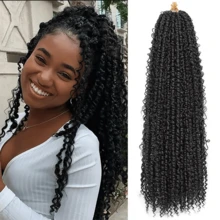 1/9 Packs 14/18/22 Inch Boho Passion Twist Crochet Hair Passion Twist Hair Pre Looped Goddess Crochet Twists Bohemian Crochet Braids With Curly Ends Boho Braids Crochet Hair For Women - Multicolor - View 1