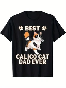 Caliby Essentials Best Caliby Dad Ever Dilute Caliby Cat T-Shirt - Black - View 1