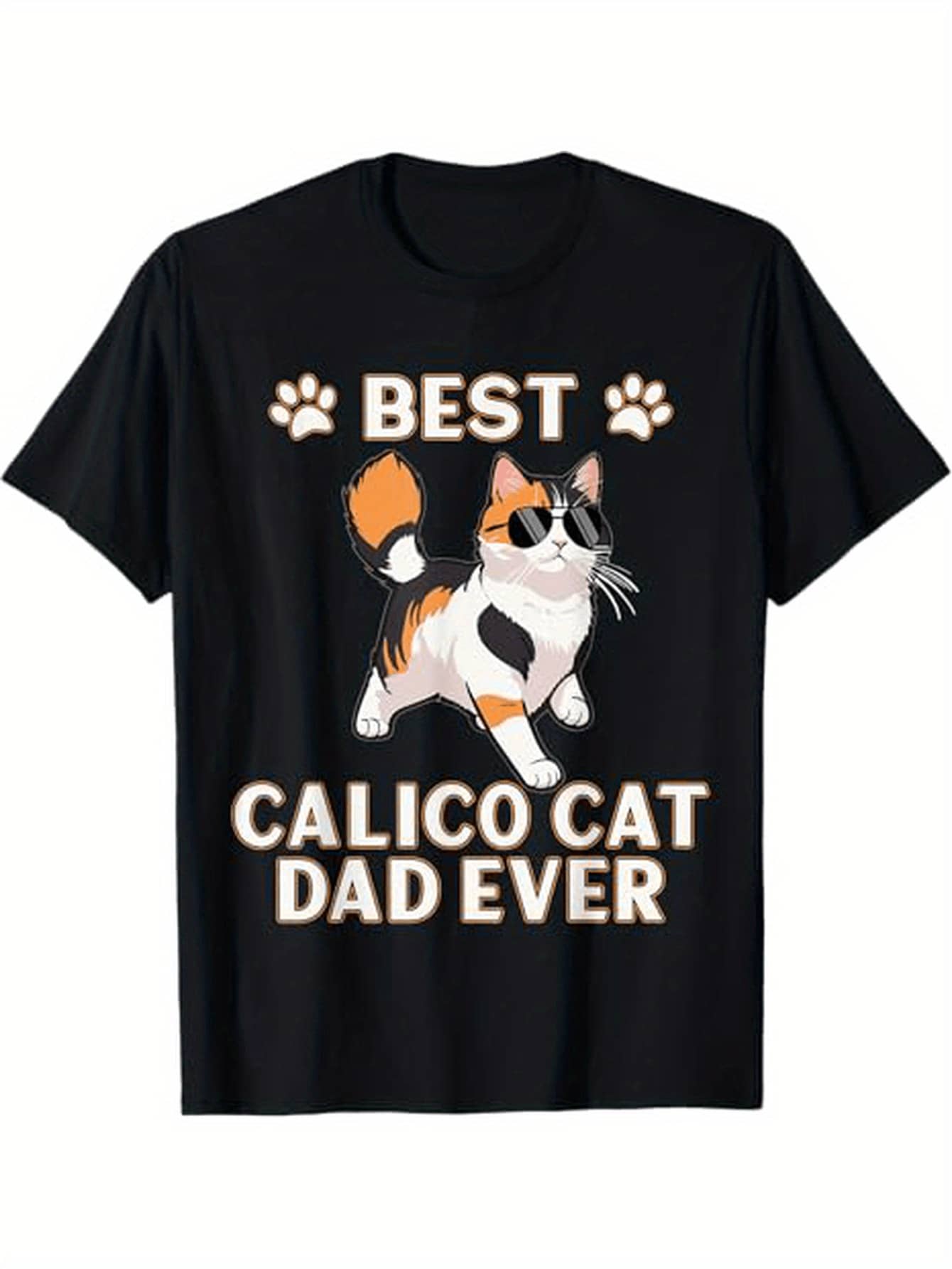 Caliby Essentials Best Caliby Dad Ever Dilute Caliby Cat T-Shirt - Black - View 1