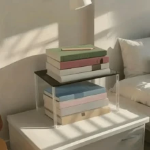 1pc Transparent Acrylic Layered Storage Rack, Suitable For Storing Seasoning Jars, Sealed Jars, And Kitchenware In Cabinets And Countertop Corners. Suitable For Bathroom Washbasins And Bedroom Bedside Tables, It Is A Multifunctional Storage Rack For Small Spaces