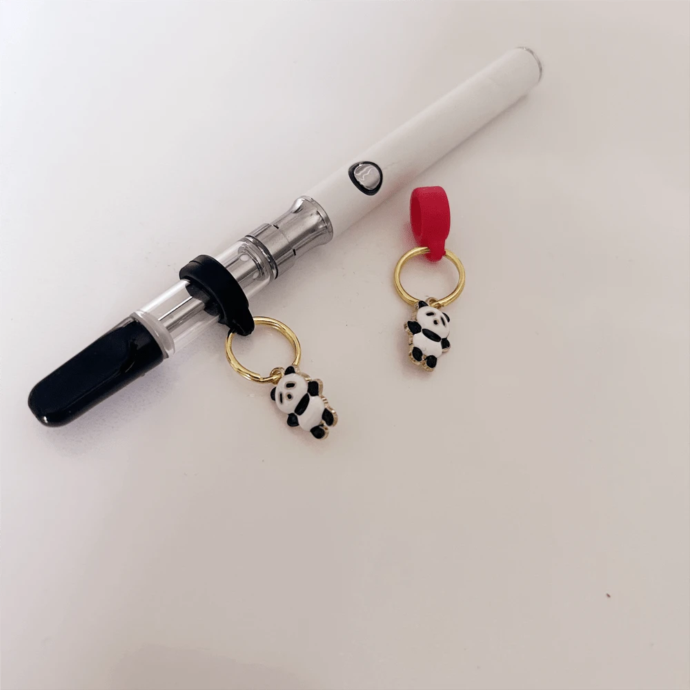 2个混色防丢防滑电子烟笔挂件，适用于钢笔和电子烟，绿叶挂件，420配件，510电子烟电池挂件 - 彩色 - 查看 1