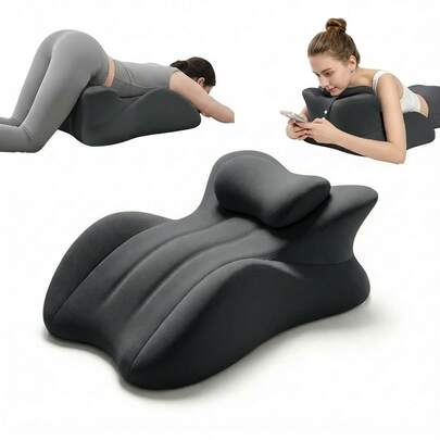 Prone Pillow Memory Foam Body Pillow, Ergonomic Wedge Pillow For Bed Pillows & Sofa, Comfortable Reading Pillow For Prone Lying, Sitting Support & Leg Elevation, Removable & Easy-Care Cover