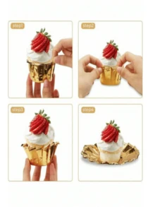 50pcs/Set Round Paper Cupcake And Muffin Baking Cups, 9 Assorted Colors, Make Baking Easier, Heat-Resistant Oil-Proof Aluminum Foil Baking Cups, Suitable For Weddings, Parties, Valentine's Day, Christmas, Halloween, Easter, Thanksgiving, Holiday Baking Supplies, Decorative Cupcake Liners. - Blue - View 10