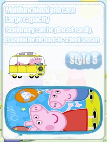 Peppa Pig Cartoon Large-Capacity Stationery Box, Pencil Case, Cute Theme Anime Pen Case - Multicolor - View 14