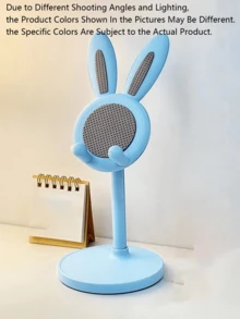 1 pièce Support de téléphone de bureau réglable mignon en forme de lapin - Support de téléphone lapin kawaii, convient aux étudiants, support de téléphone stable et paresseux, accessoire de bureau - Multicolore - Voir 12