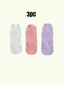 Women's Custom Multicolor Yoga Pilates Socks, Non-Slip Silicone Dance Sports Socks, Indoor Floor Fitness Socks, Soft Lightweight Breathable Short Ballet Socks, Cherry Pattern Non-Slip Elastic Sports Socks, Personalized Pilates Socks - Multicolor - View 16