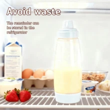 1/2 piezas Mezclador manual de masa para panqueques - Botella mezcladora con marcas de medición, batidor de crema - Herramienta de cocina para hornear panqueques, waffles, crepes, muffins y cupcakes, Mezclador manual ideal para pasteles, galletas y productos horneados, Diseño de apretón conveniente, Medición precisa - Multicolor - Ver 6