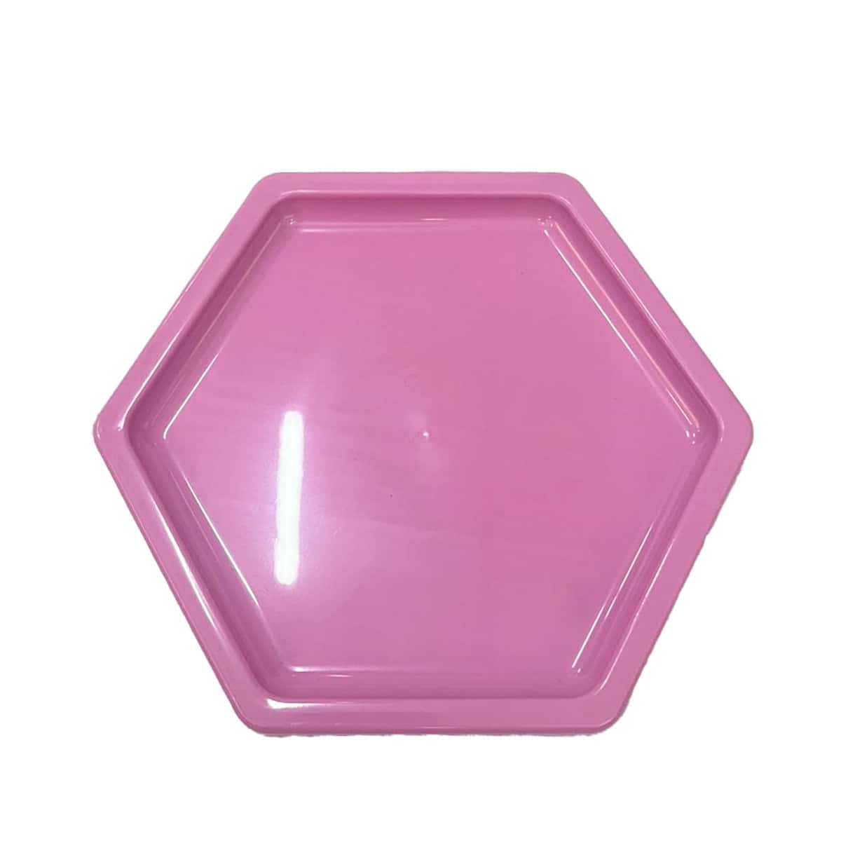 Large Hexagonal Mosaic Tray 18cm Various Colors Decoration - Rosa - View 1