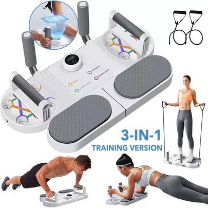 1 Set multifunktionale Liegestützbank-zählbar, tragbare faltbare Fitnessausrüstung mit Griffen für Brust, Bauch, Arme und Rücken Workout Gym Zubehör