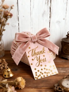 100 Stücke Goldfolie Danke Papier Tags mit rosa-lila Farbverlauf für Hochzeitsgeschenke, Geschenktüten, Geburtstagsfeiern, Muttertag - Verschiedenfarbig - Übersicht 1