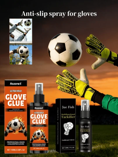JUE FISH Spray antideslizante para guantes de portero / Spray antideslizante para guantes / Spray adhesivo para aumentar la adherencia y la fuerza de agarre de los guantes, adecuado para baloncesto, voleibol, fútbol americano, fútbol y otros deportes de pelota, mejor regalo para el novio (versión nueva o antigua al azar)