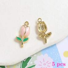Fashionable, Cute, Charming & Elegant Tulip Flower Decor Pendant DIY Bracelet Necklace Earring Accessories, Bag Charm DIY Supplies - Multicolor - View 16