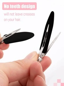 12Pcs No Bend Hair Clips- No Crease Hair Clips Styling Duck Bill Clips No Dent Alligator Hair Barrettes For Salon Hairstyle Hairdressing Bangs Waves Woman Girl Makeup Application (Black), Claw Clips, Hair Slide, Head Accessories, Hair Accessories For Women - Multicolor - View 6